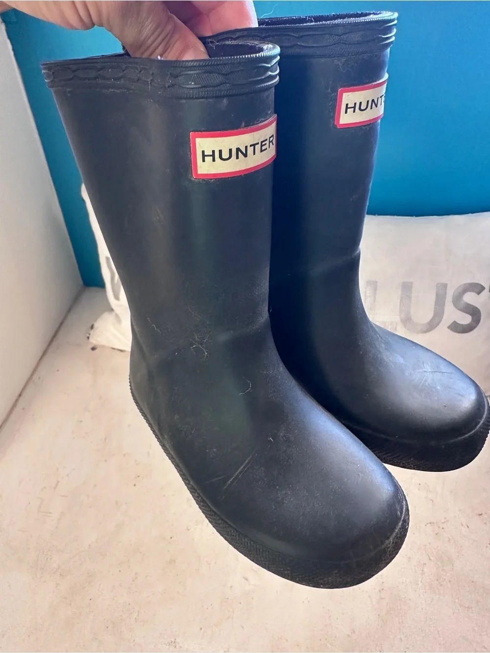 Hunter Kids Matte Black Rubber Rain Boots